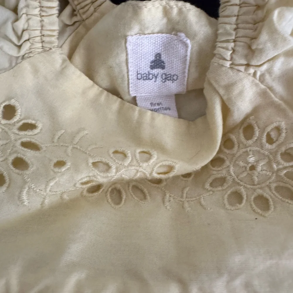 BABY GAP Yellow Eyelet Dress and Diaper Cover Set
